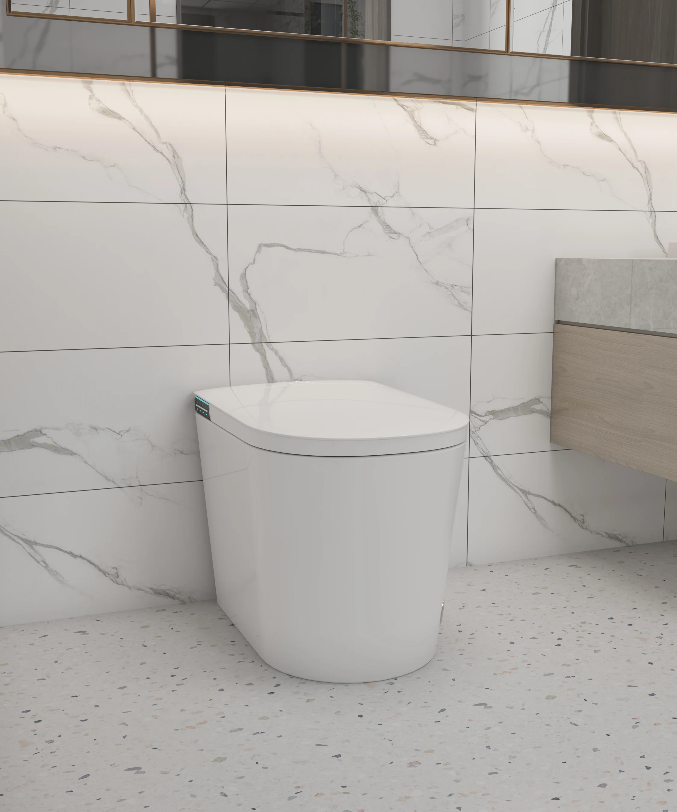 

Electric Toilet with Remote Control Instant Thermal Siphon No Water Limit S-Trap Drainage Pattern