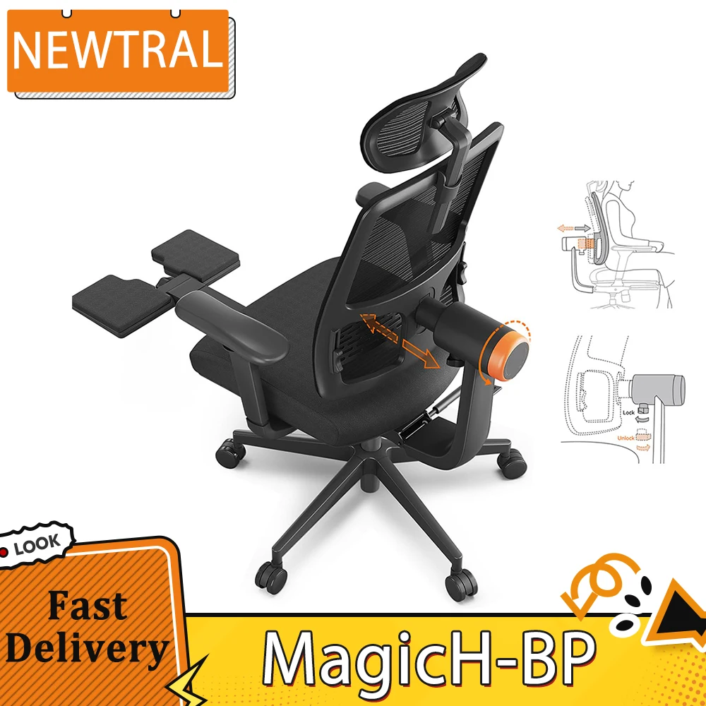 NEWTRAL MagicH-BP sedia ergonomica con poggiapiedi schienale Auto-Following supporto per schienale inferiore adattivo bracciolo regolabile poggiatesta