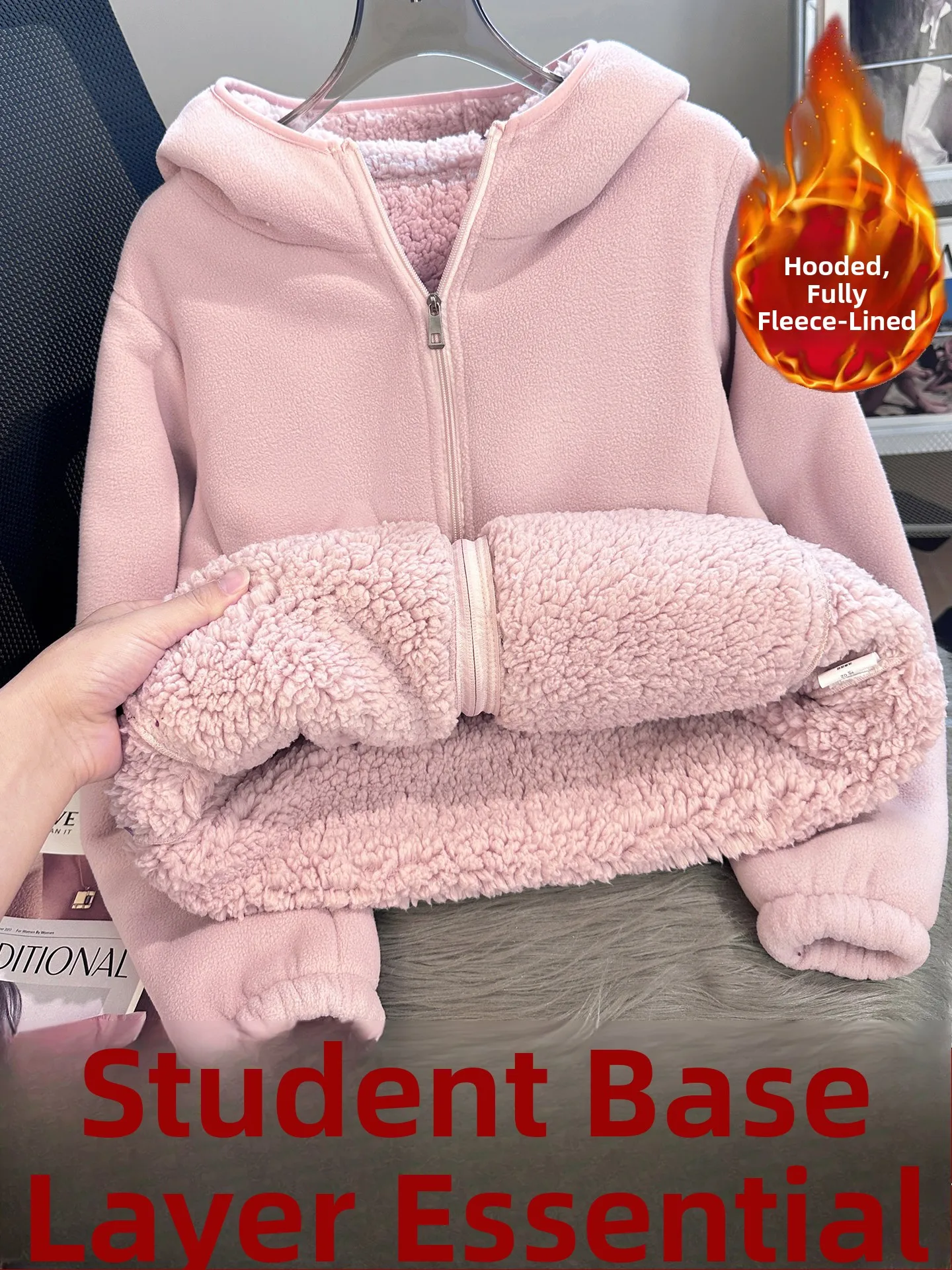 

Fce Lined Jaet Inner Vest Warmth Supplemental Clothing for Women V-Ne Zipper Closure Thiened Winter Outerwear