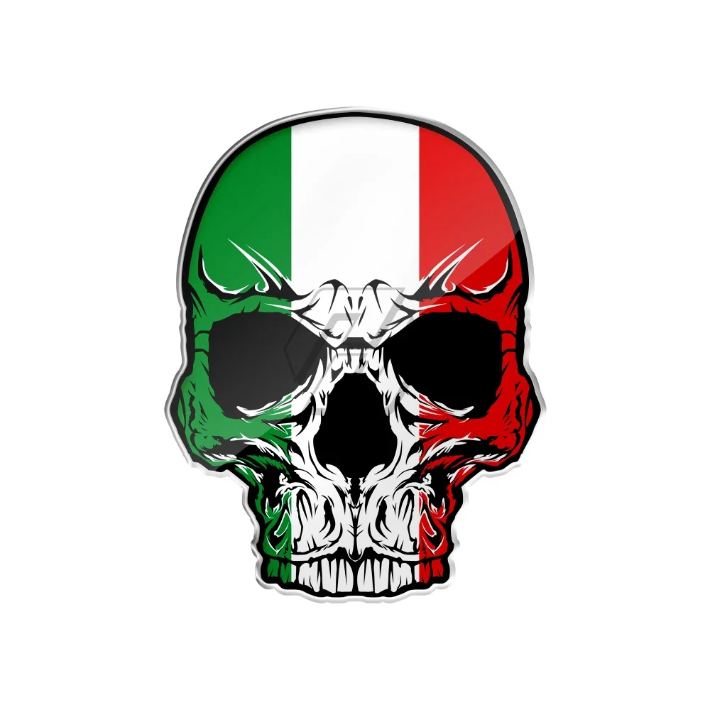 3D Motorcycle Skull Tank Stickers Italy Flag Sticker Helmet Decals for Aprilia  Ducati Yamaha AVG Shark Vespa Decals