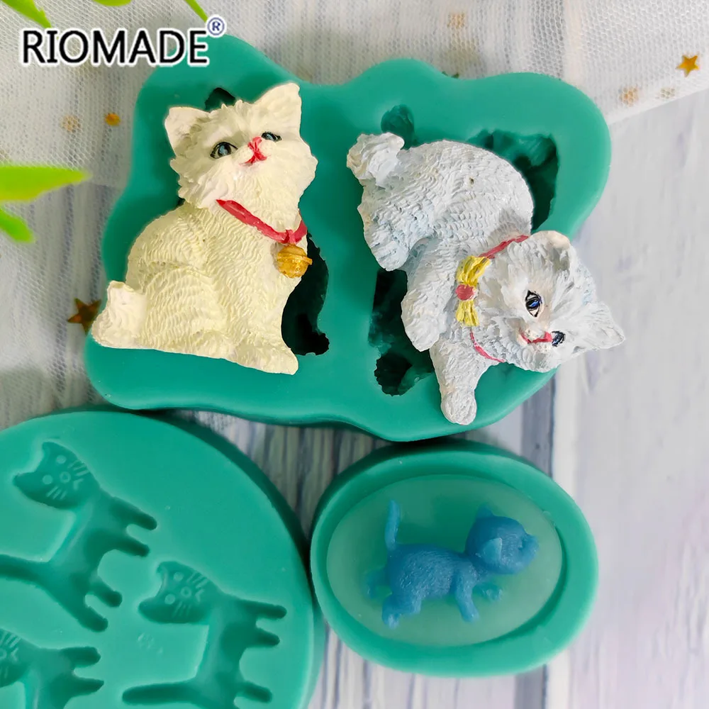 Cat Silicone Mold Cute Kitten Styles Baking Fondant Cake Decorating Tools Chocolate Sugar Cupcake DIY Kitchen Baking Mould