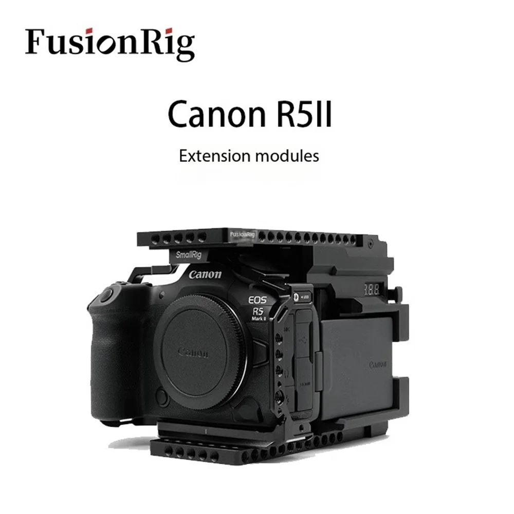 وحدة توسيع قفص الأرانب من FusionRig لوحدة توسيع قفص الكاميرا Canon R5 mark II لقفص الكاميرا Smallrig 4975 4977