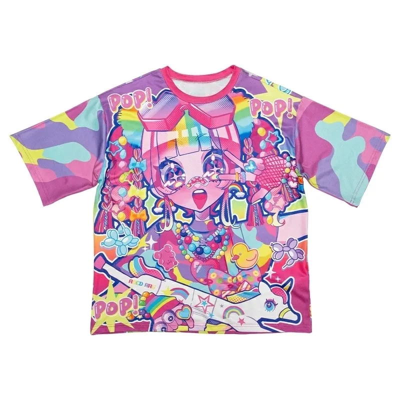 نمط جديد ثلاثية الأبعاد مطبوعة تأثيث المنزل لطيف نمط Y2K الرياضة موضة تي شيرت المرأة قصيرة الأكمام موضة لطيف فتاة تي شيرت