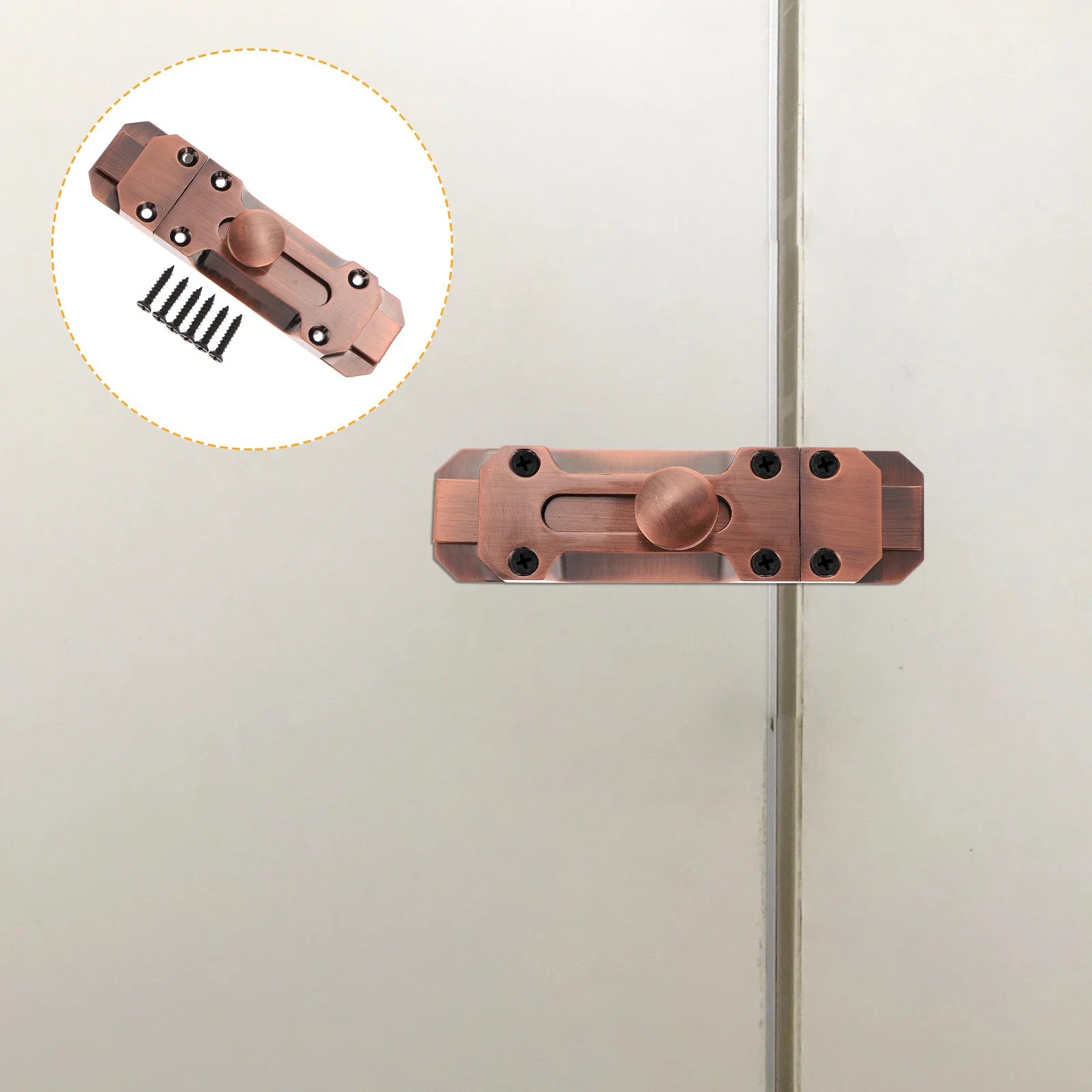 

Zinc Alloy Door Latch Security Slide Lock Internal Sliding Door Lock Keyless Safety Latch Durable Anti-Deform Bolts for Home