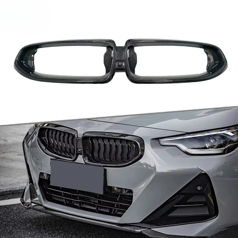 

For BMW 2 Series G42 M240I 2 Doors 2024-2025 High Quality Dry Carbon Fiber Front Grill Trim Cover Car Accessories