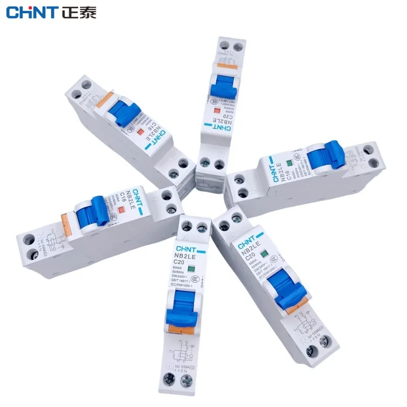 

CHINT RCBO NB2LE 30MA Curve B C Тип A AC 1P+N Защита от остаточного тока Автоматический выключатель 10A 16A 20A
