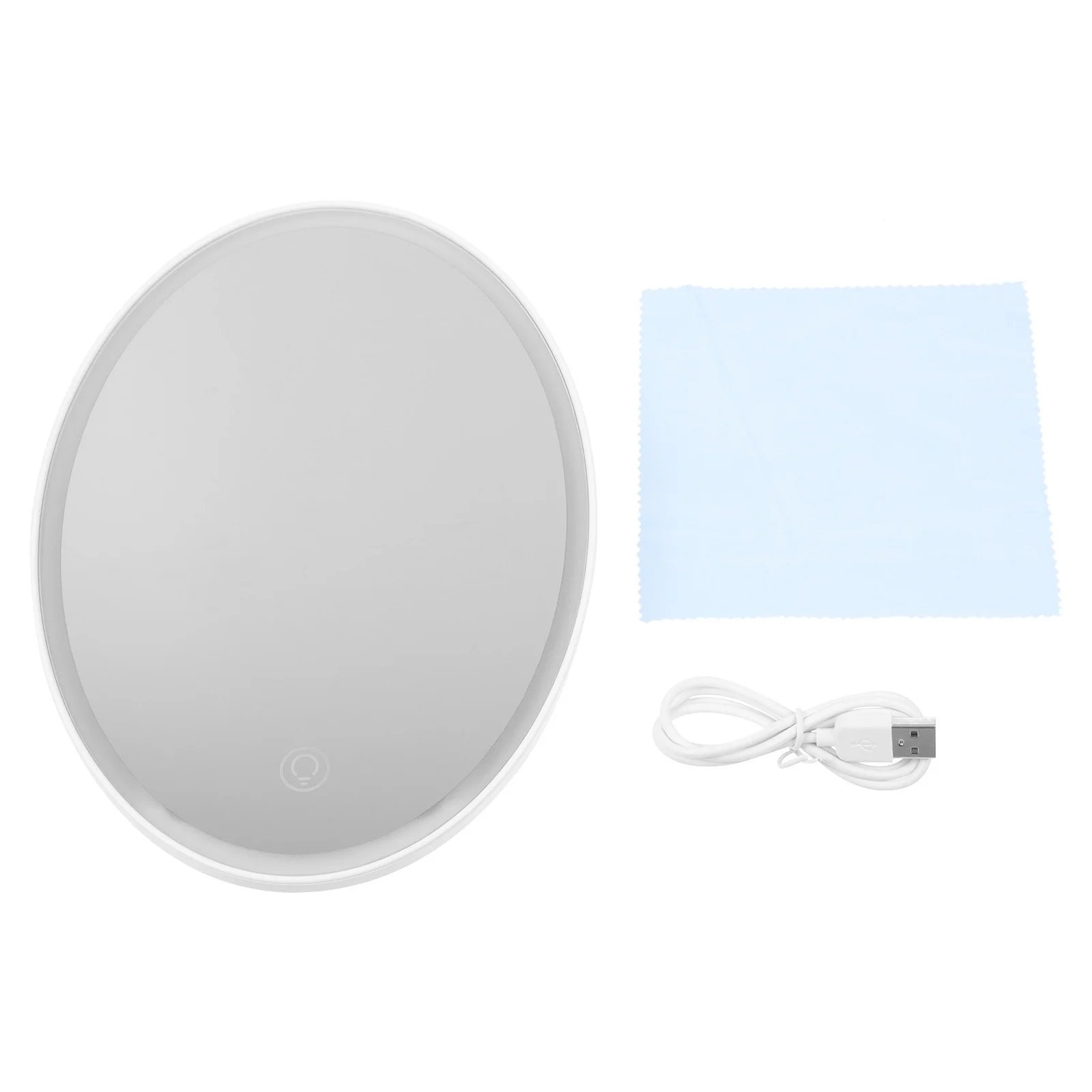 1 ensemble 1 ensemble miroir de maquillage de bureau Led tactile °   Lumières lumineuses réglables, Surface réfléchissante transparente, Base Stable, Portable