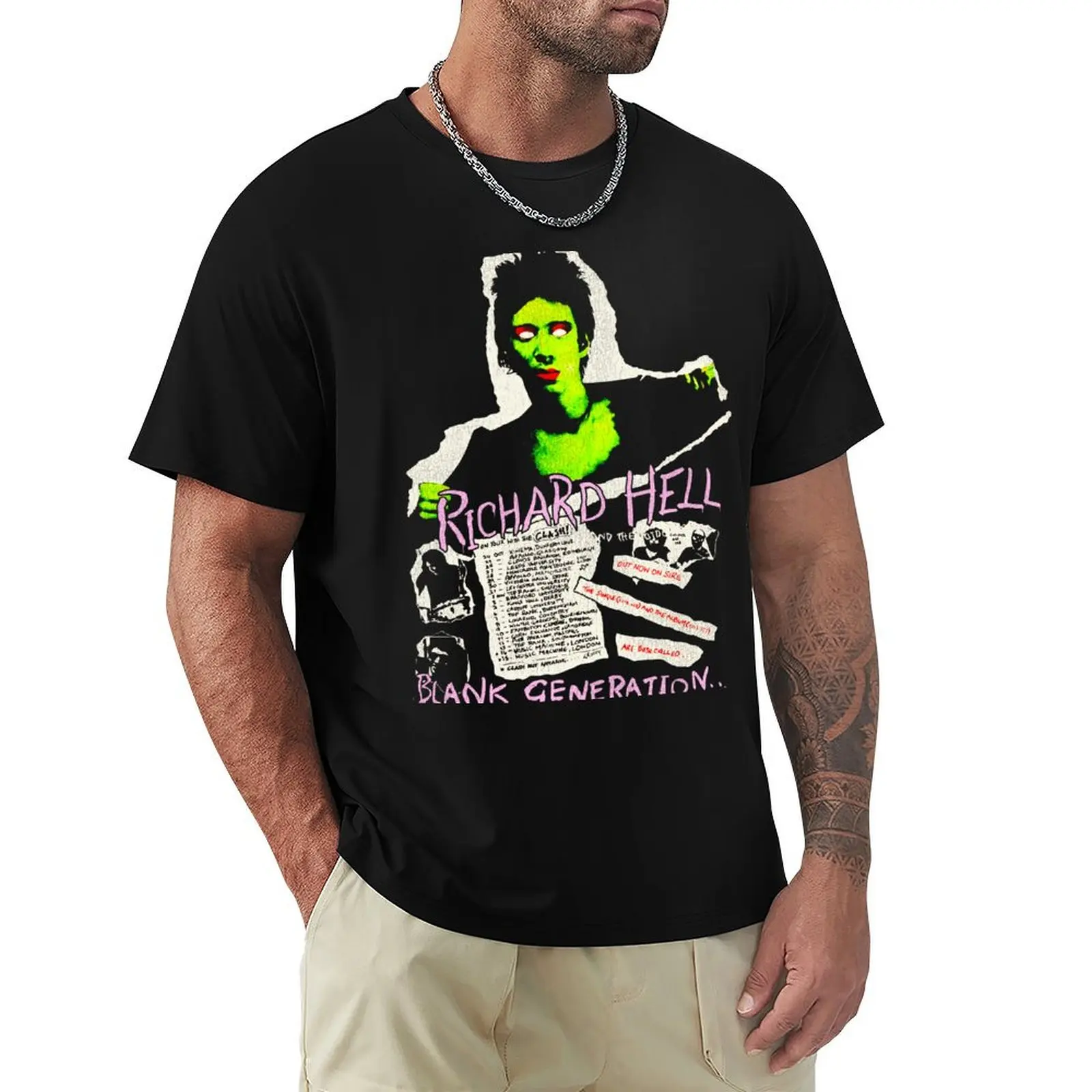 Richard Hell --- Blank Generation T-Shirt Casual Streetwear Short Sleeve Tee
