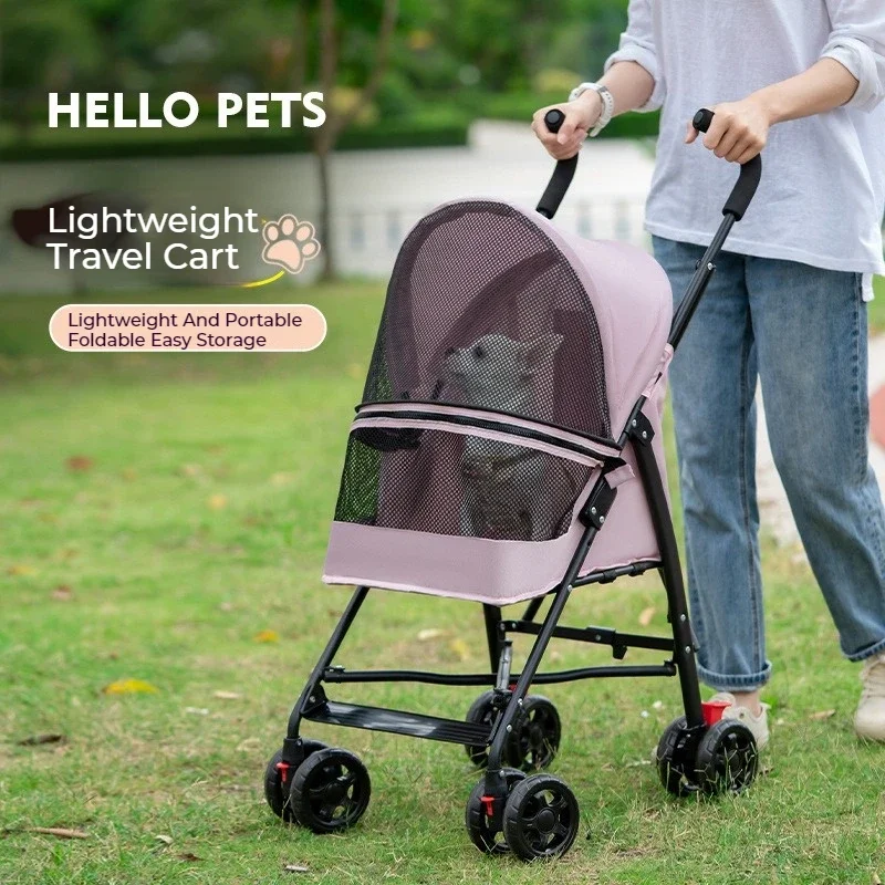 

Foldable Pet Stroller, Dog Trolley, Cat Cart, 1-Click Fold, Travel, Cheap Compact Strollers for Cats, Dogs up to 20kg