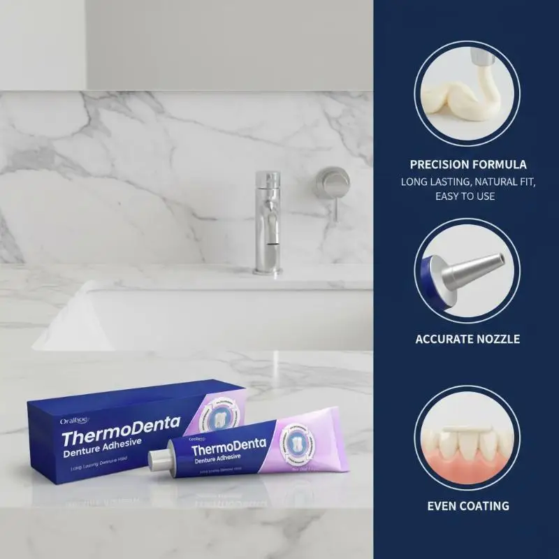 Denture Adhesive Cream - Natural Fit, Secure Hold, Comfortable Denture Fixative, Long-Lasting Seal for Upper & Lower Dentures