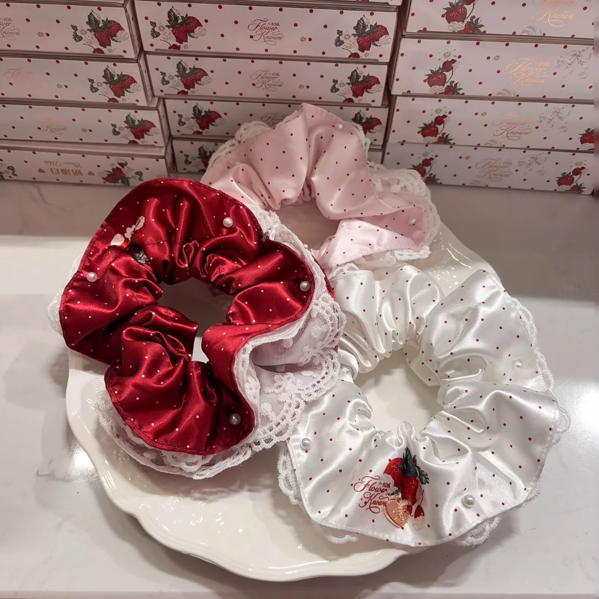 Flower knows Limited Edition 10th Anniversary Three-Color Lace Hair Tie