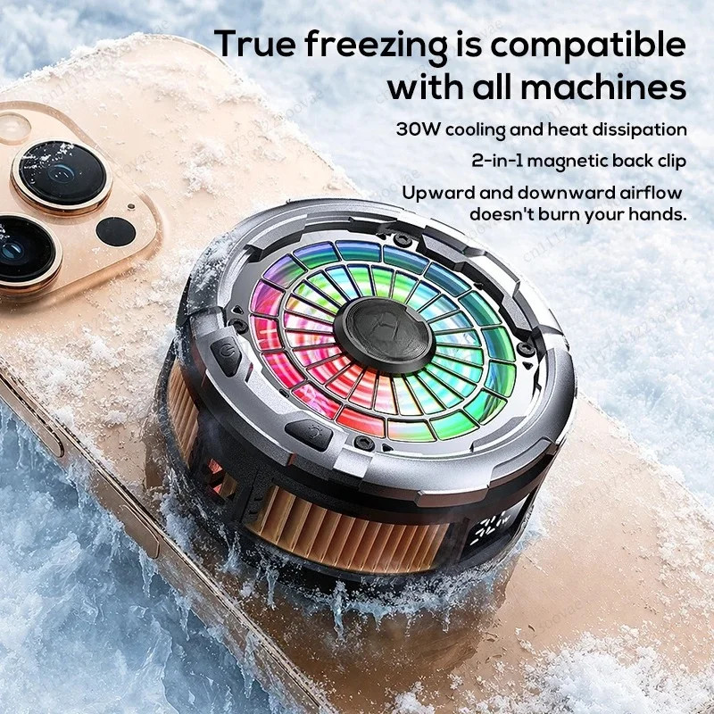 Df CX26 30W Magnetic Semiconductor Phone Cooler AI Temp Control No Condensation RGB Cooling Fan for Gaming, Replacement Parts