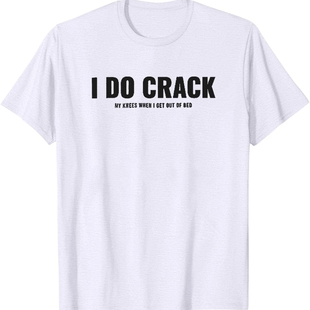 Men's Funny I Crack Joke T-Shirt Olive Green Humorous Print Short Sleeve Summer Tee Sick Joke Breathable Casual Top