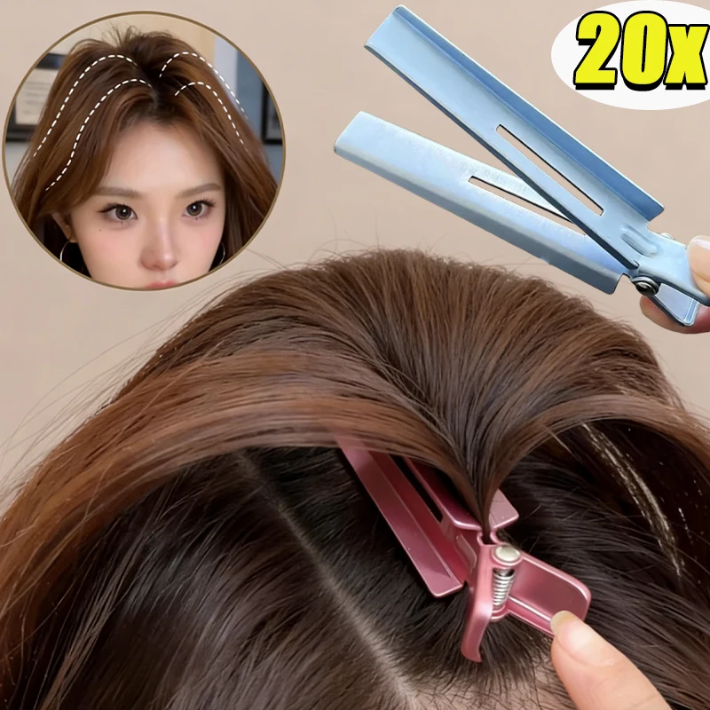 

1/20pcs Top Hair Root Shaping Clip Metal No-Trace Hairdressing Tool Barber Hair Cut Use Styling Tools Hair Root Fluffy Hairpin