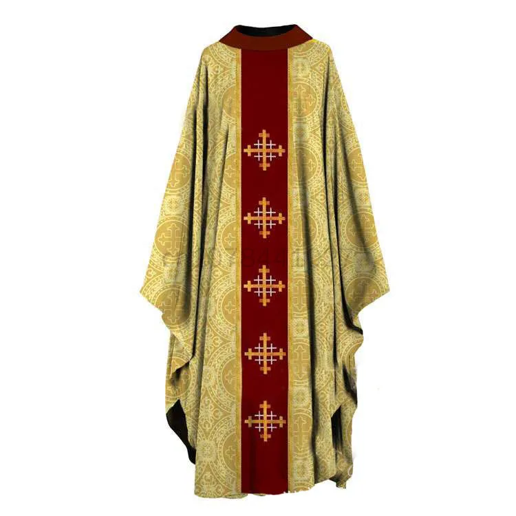 Costume Cosplay di Halloween uomo abito musulmano Jubba Thobe abito da preghiera abito retrò sacerdote medievale monaco mantello cattolico Cape Party