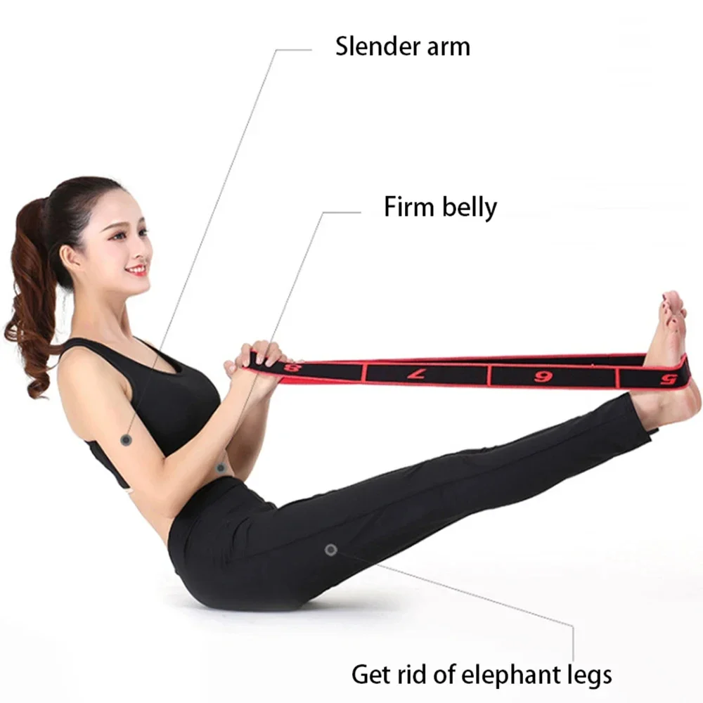 8-teiliger Stil für Tanz, Yoga, Dehnungsgürtel, Pilates, Fitness, Spannung, digitale Elastizität, lateinamerikanisches elastisches Stretch-Widerstandsband – Detail 9