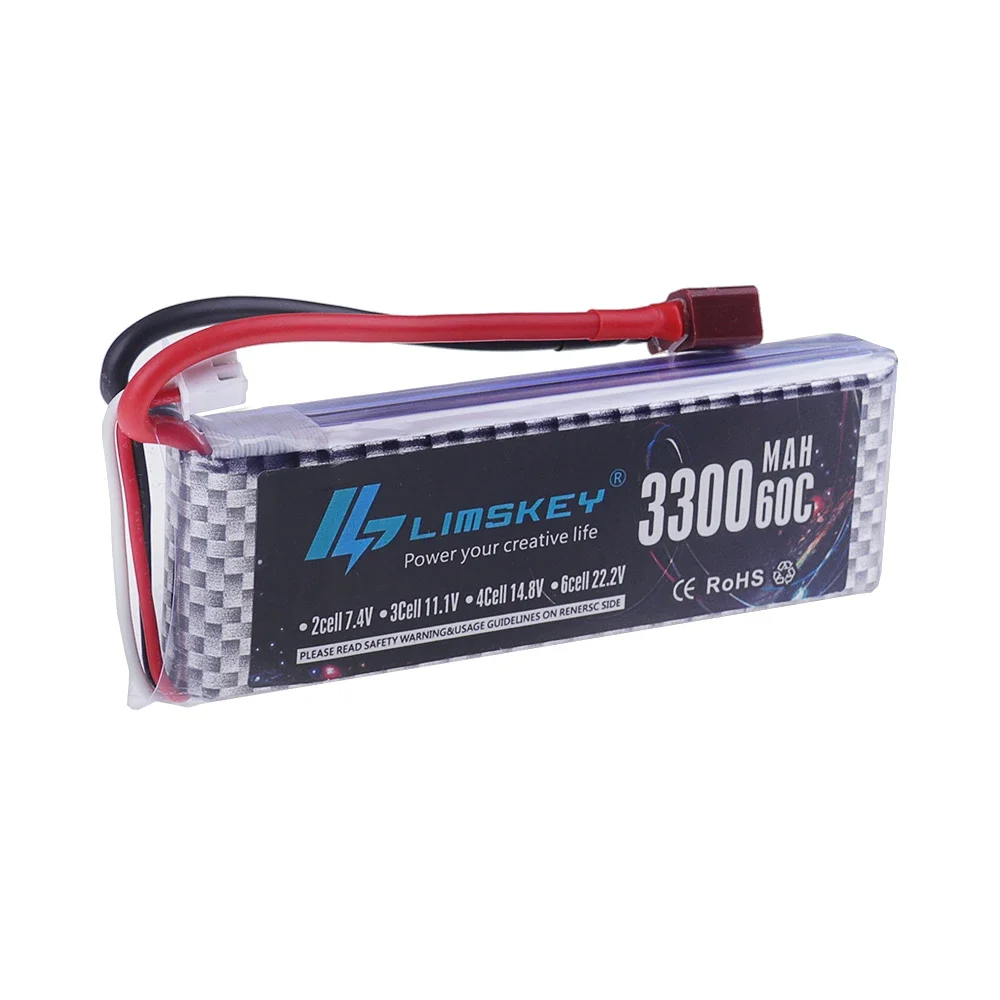 7.4V 2S Lipo Battery 1500mah 2200mah 3000mah 3300mah 5200mah 6000mah 10400mah With Dean T XT60 For RC RC Drone Helicopter Car
