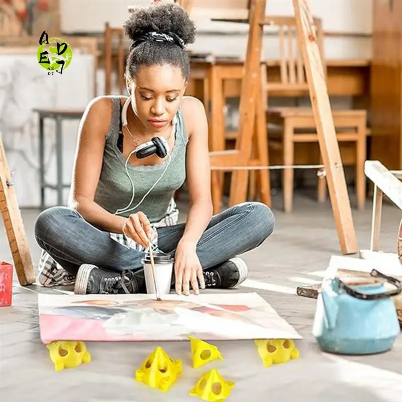 

AED7-Painter Pyramid Stand Mini Paint Tripod Windproof Roller Barrier Barrier Signs For Cleaning Paint Oil Paintings