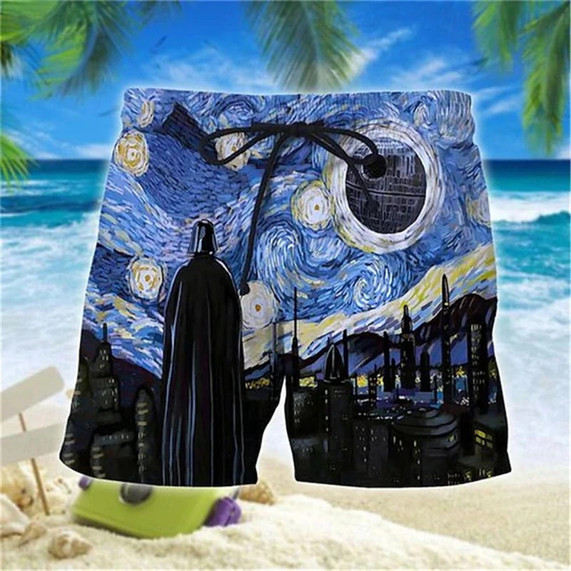 3D Printed Oil Painting Art Pattern Summer Men's Shorts Hawaii Beach Sports Swimming Trunks Fashion Quick Drying Male Short Pant