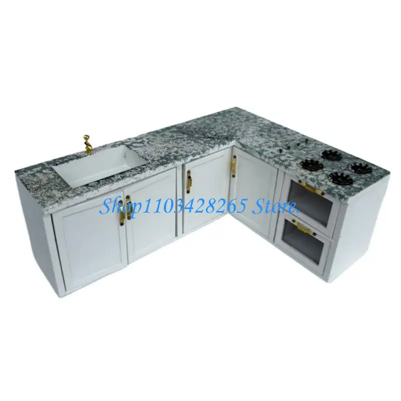 

Кукольный домик, набор кухонного шкафа с плитой, раковиной, миниатюрная мебель для творческих игр, модель проекта, декоры G2TE