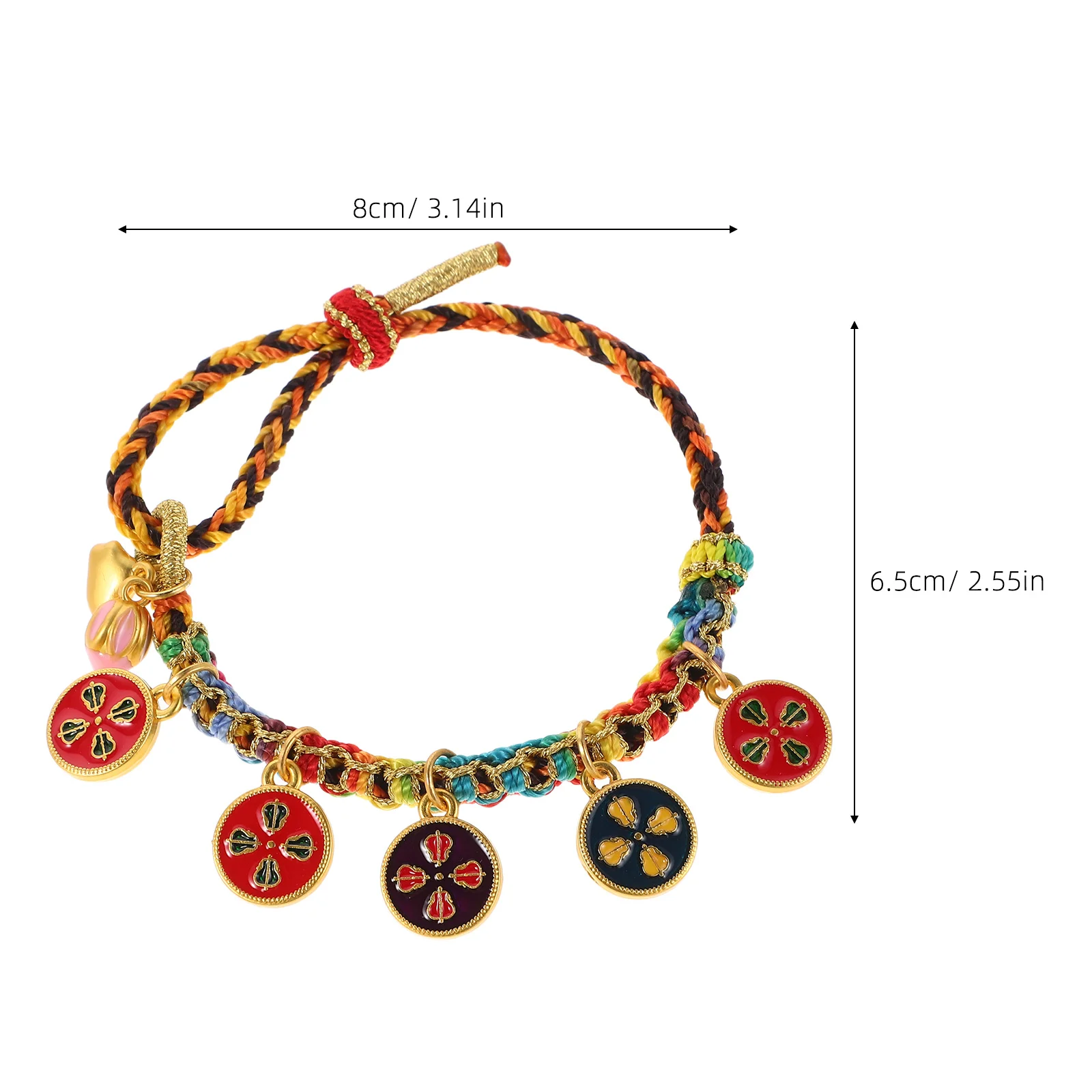 2Pcs Tibetan Colorful Rope Bracelet Prosperity Wealth Fortune Woven Wrist Jewelry Handmade Decoration Prosperity Bracelet
