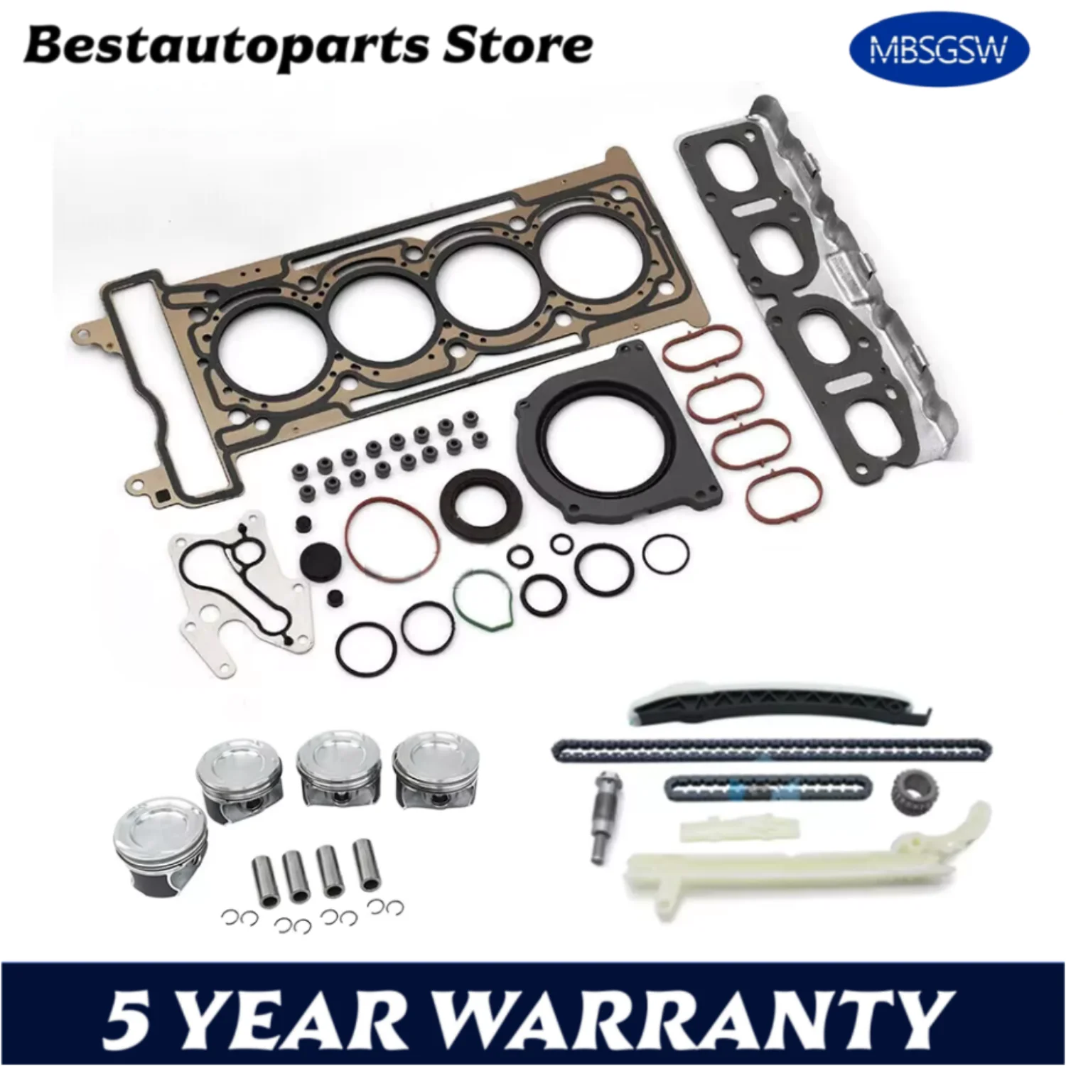 AUTO Engine Overhaul Gasket Kit Timing Chain Tensioner Kit Piston kit For Mercedes-Benz C300 E350 W205 W213 M264 2.0T 2019-2024