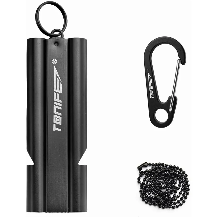 ダブルチューブホイッスル エマージェイホイッスル ボールチェーン付き サバイバルホイッスル ステンレススチール アウトドア 大音量 エマージェイホイッスル キャンプ用