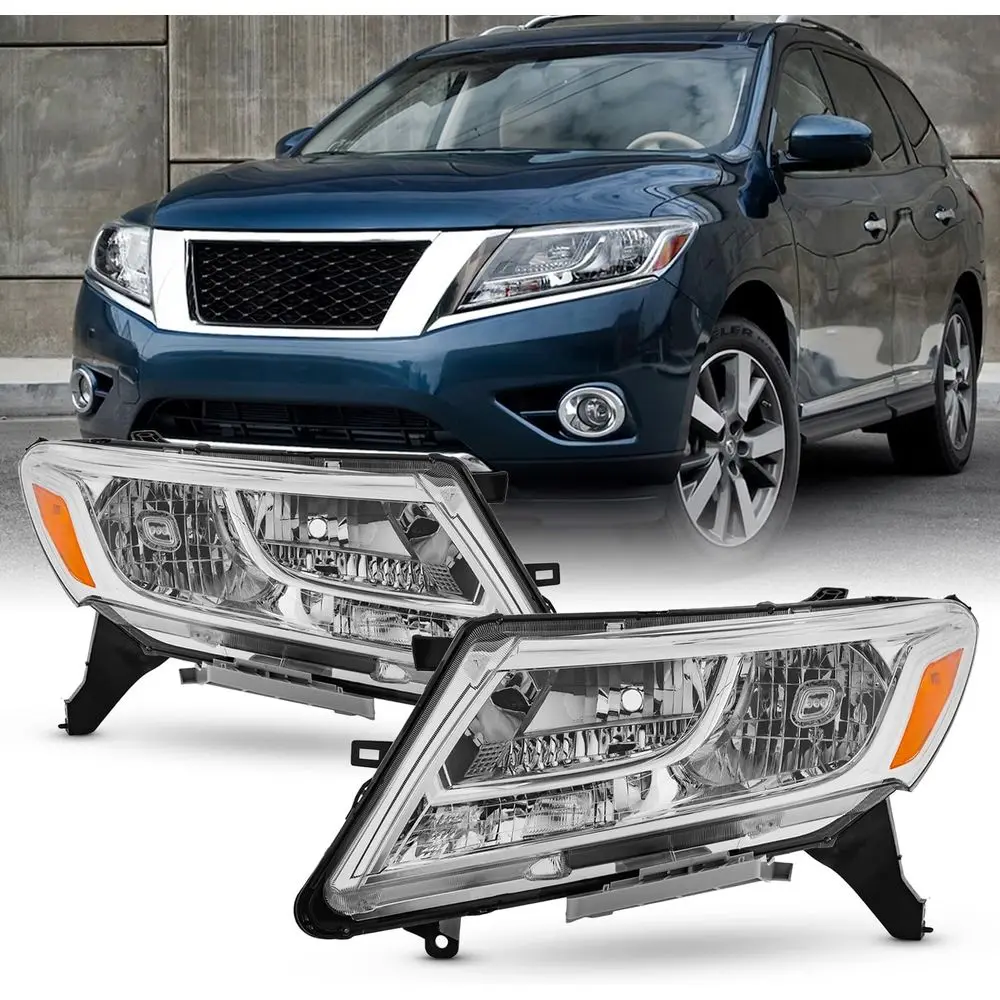 

Фары головного света (галогенные, в стиле OE) для Nissan Pathfinder 2013-2016 годов, хромированный корпус, комплект для водителя и пассажира