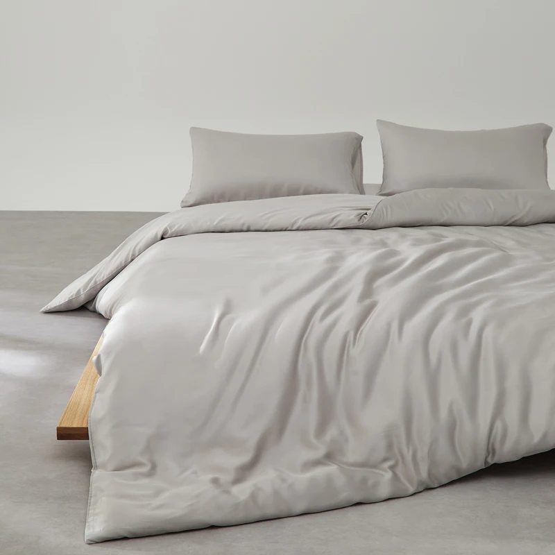 

Летнее прохладное шелковистое пододеяльник для спальни, однотонное бамбуковое серое модное постельное белье, одинарный пододеяльник 59*79 дюймов, 1 шт.