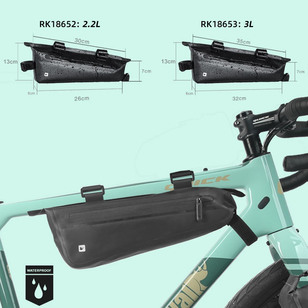 Rhinowalk Bicycle Bag Waterproof Set 1.2L-13L Bike Fork Bag Top Tube Bag Tail Bag Triangle Frame Bag Bikepacking Cycling Bag