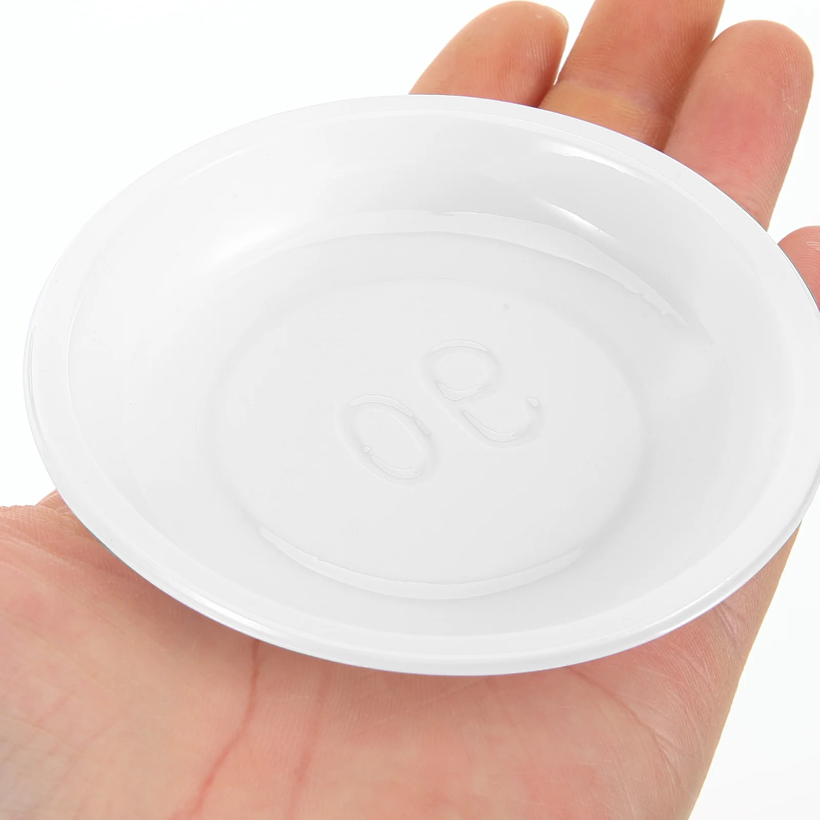 

10 Pcs Mini Plastic Flower Pot Trays White Round Saucers for Office Desk Succulents Plant Water Catcher Drip Trays Stable Long