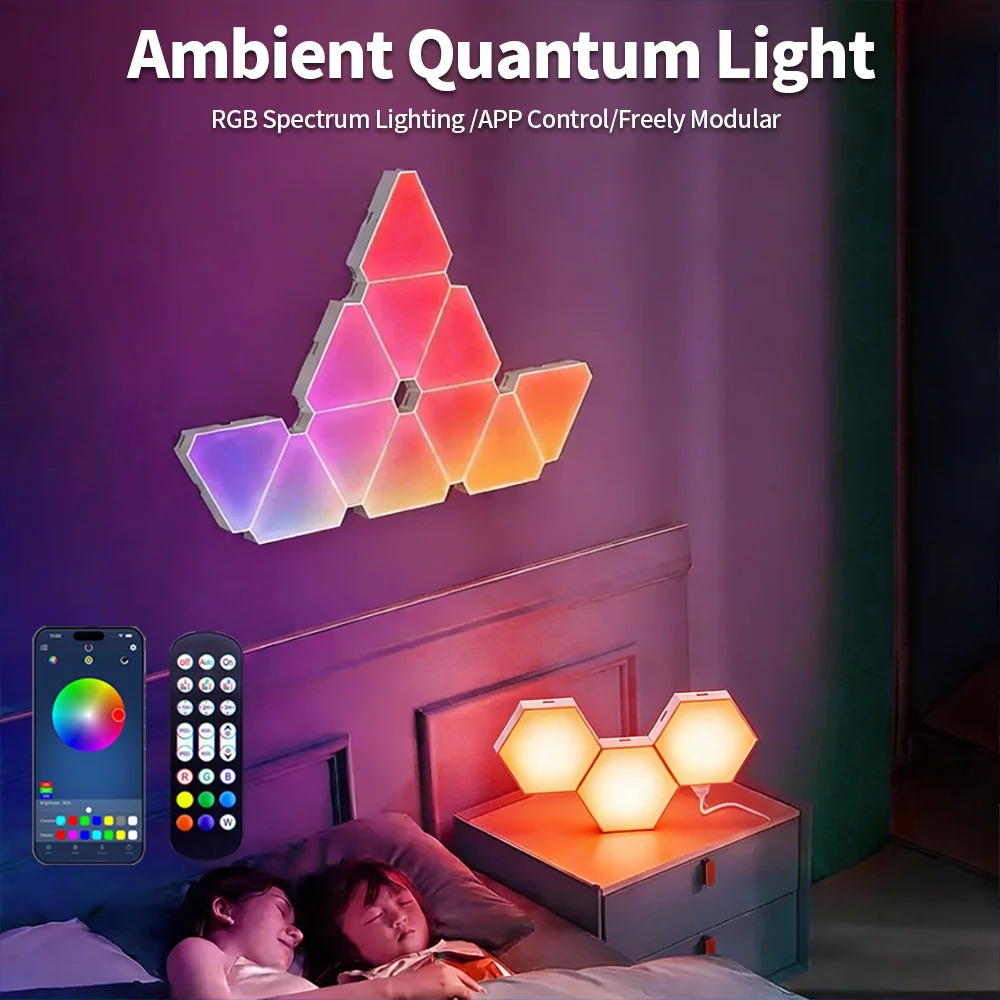 

Polygon RGB quantum splicing light DIY smart gaming ambient synchronous light LED creative modern unique wall decorative light