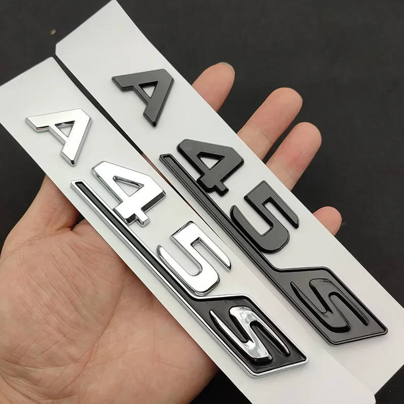 3d Black Chrome Letters For Car Logo Stickers Mercedes A45S AMG W177 Accessories Fender Turbo 4matic Emblem Rear Trunk Badge