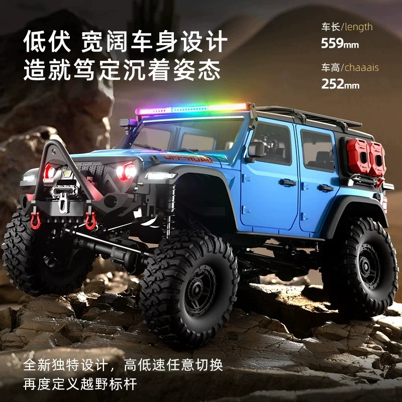 オフロードRCカー 4WD グレー LEDウインチ付き Wltoys-電動ウインチ付きプロフェッショナルrcカー、4wd、4x4、オフ