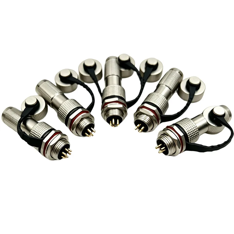 2Pcs 12G Waterproof Aviation Connector Set 2Pin-7Pin Precision Metal Male And Female Plugs with Gold Plated Contacts for Industr