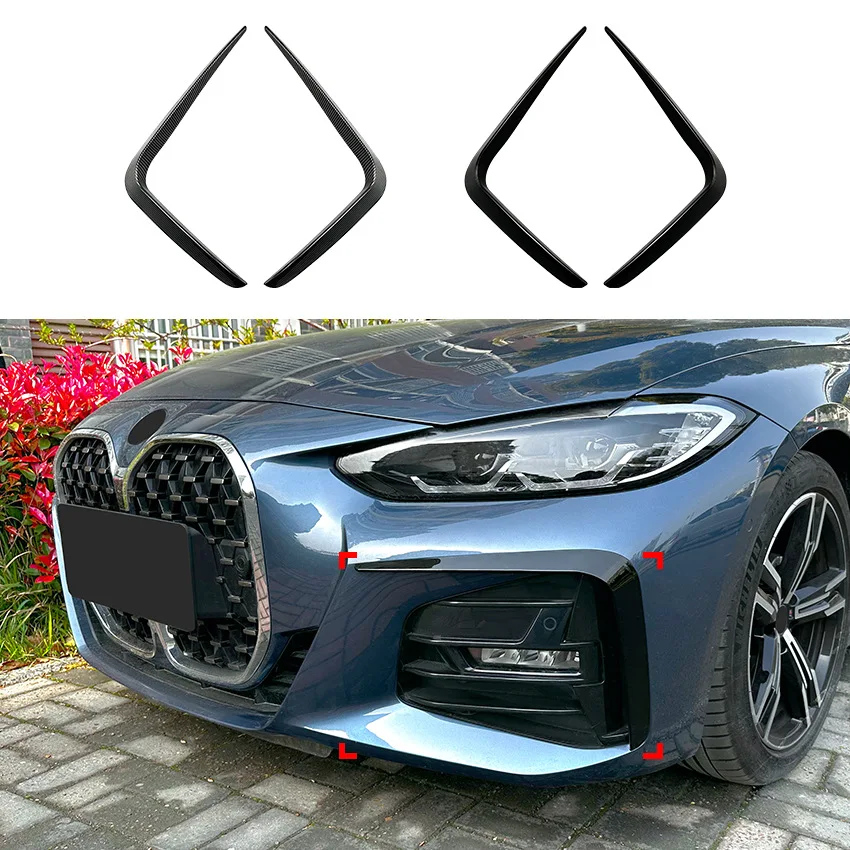 

For BMW 4 series G22 G23 G26 M Sport 2020+ Front Bumper Spoiler Splitter Air Vent Fog Lamp Grille Trim
