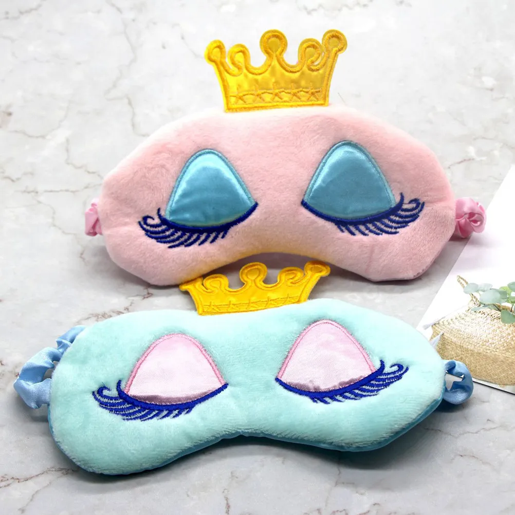

2Pcs Cartoon Eye Mask Premium Soft Lightweight Light Blocking Eyeshade for Travel Home Hotel Yoga Nap Women