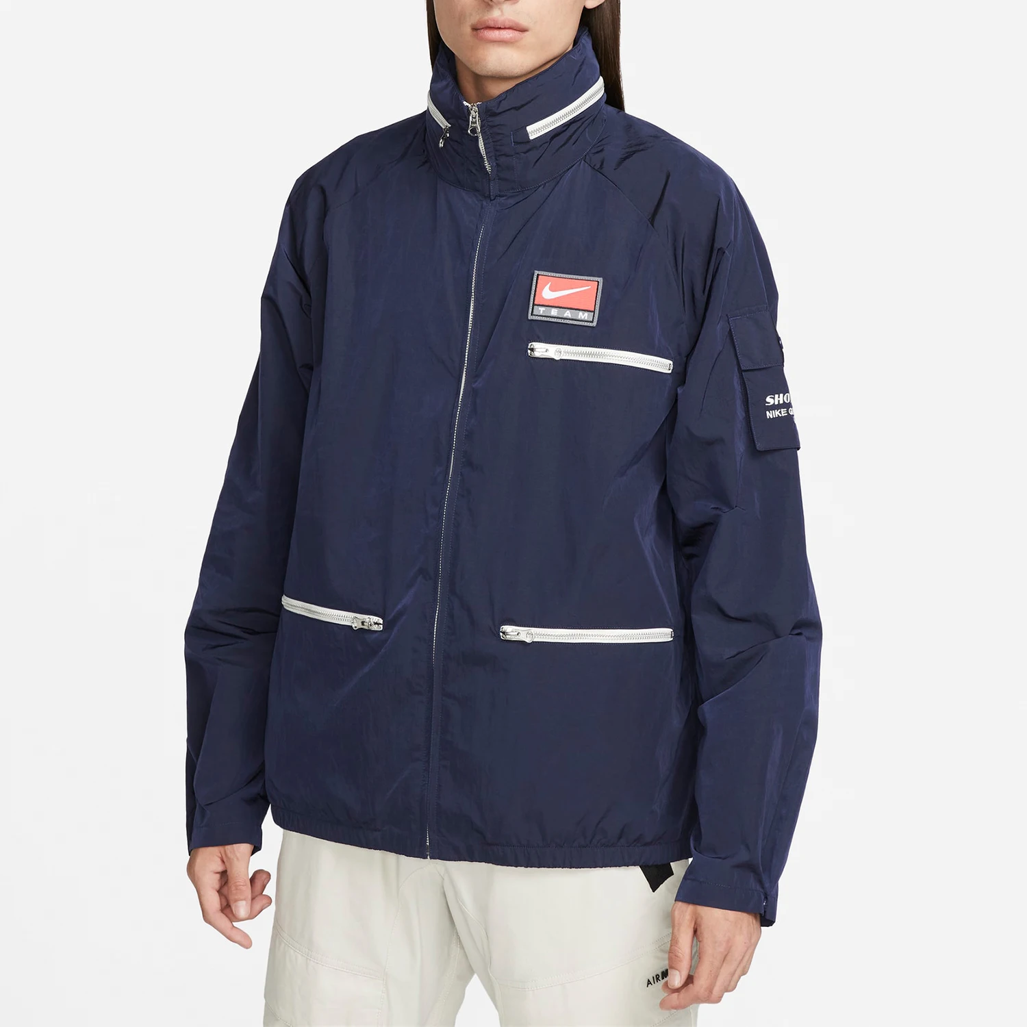 

Оригинальная осенне-зимняя новая мужская свободная спортивная куртка Nike с ткаными вставками FB7264-410