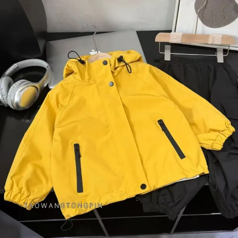 

Kid Jackets for Baby Boys Windproof Rainproof Hooded Kids Boy Outerwear Windbreaker Fall Casual Girl Coats Clothing 2-10Y