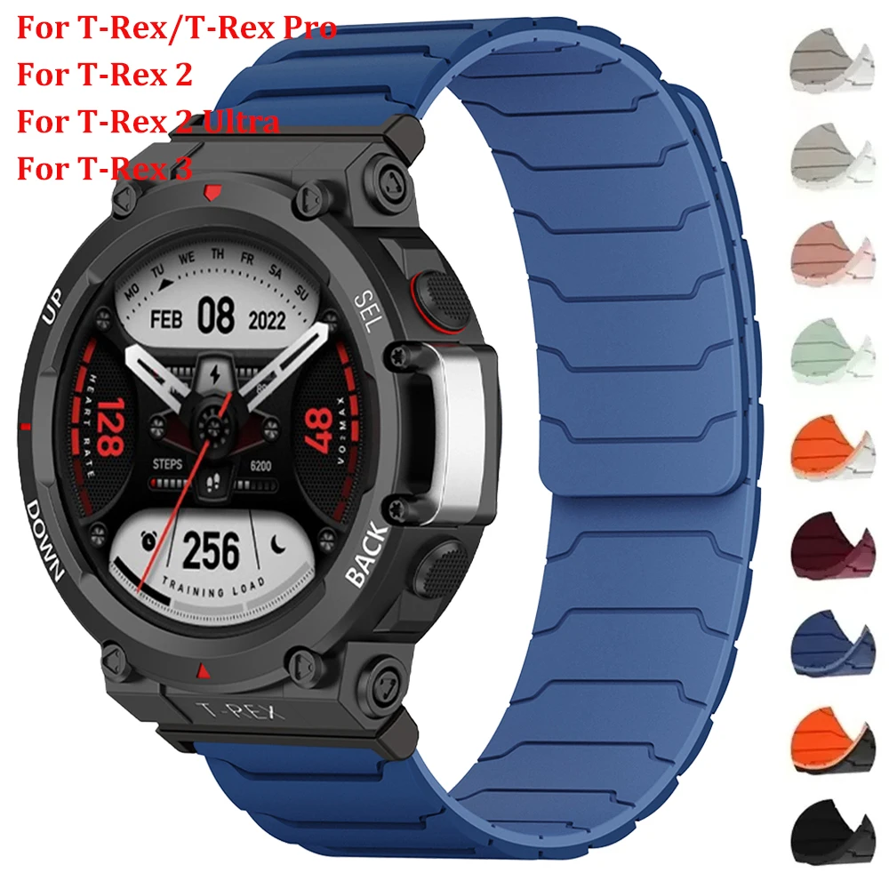 Magnetic Loop Strap For Huami Amazfit T-Rex 3 Sports Silicone Bracelet Wristband For Amazfit T-Rex 2 1 Smart Watch Correa Belt