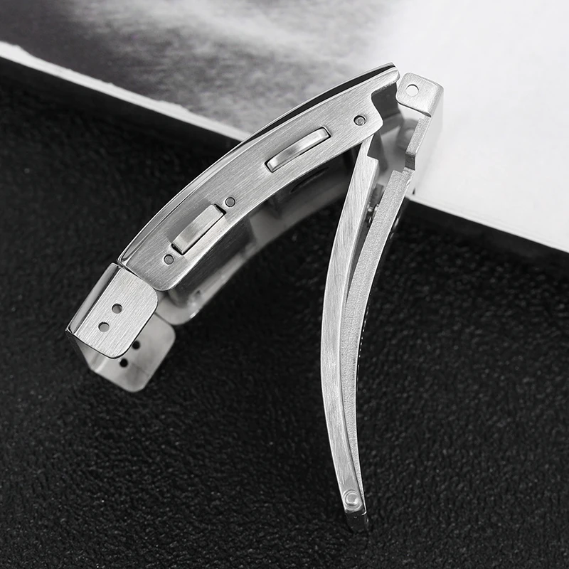 New 316L Stainless Steel Solid Buckle 18mm 20mm for Seiko Clasp Double Lock Button Adjustable Extended Buckle Watch Accessories