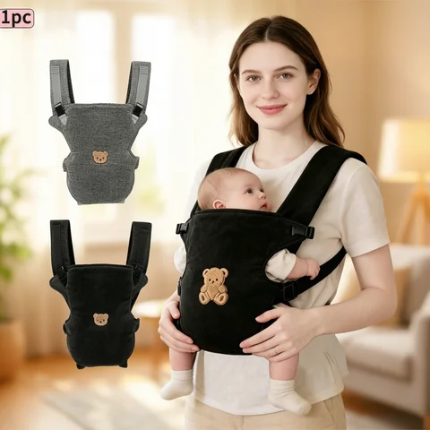 4-in-1 Ergonomic Baby Carrier 1Pc Ergonomic Multifunctional Baby Carrier - 4-in-1 Portable Baby Travel Gear, with Adjustable and Comfortable Front and Back Straps, the Perfect Gift for Baby's Welcome Party, Halloween, Christmas, and New Year