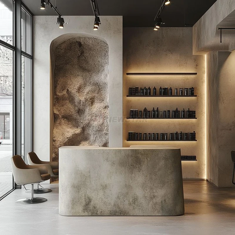 Newstar индивидуальный логотип Limestone Салон красоты Роскошный отель Индивидуальная стойка регистрации Limestone