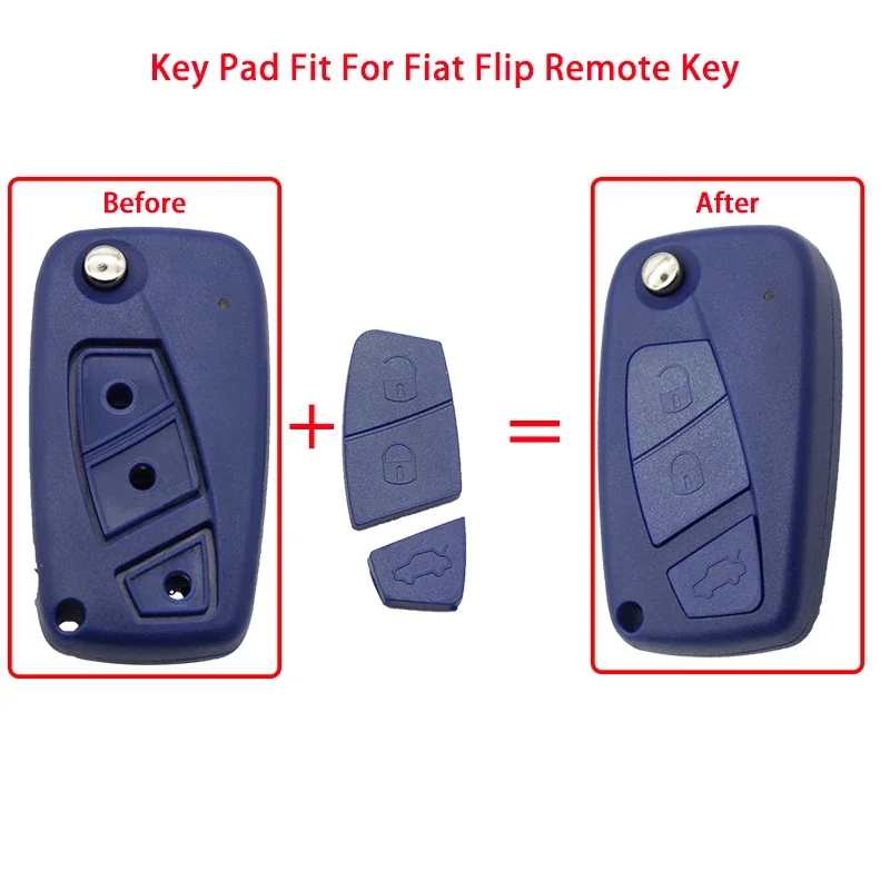 Cocolockey-Borracha Key Pad Botões na cor preta, 3 Botões Pad substituição, Fit para Fiat Punto, Ducato, Stilo, Panda, Novo, 20pcs por lote