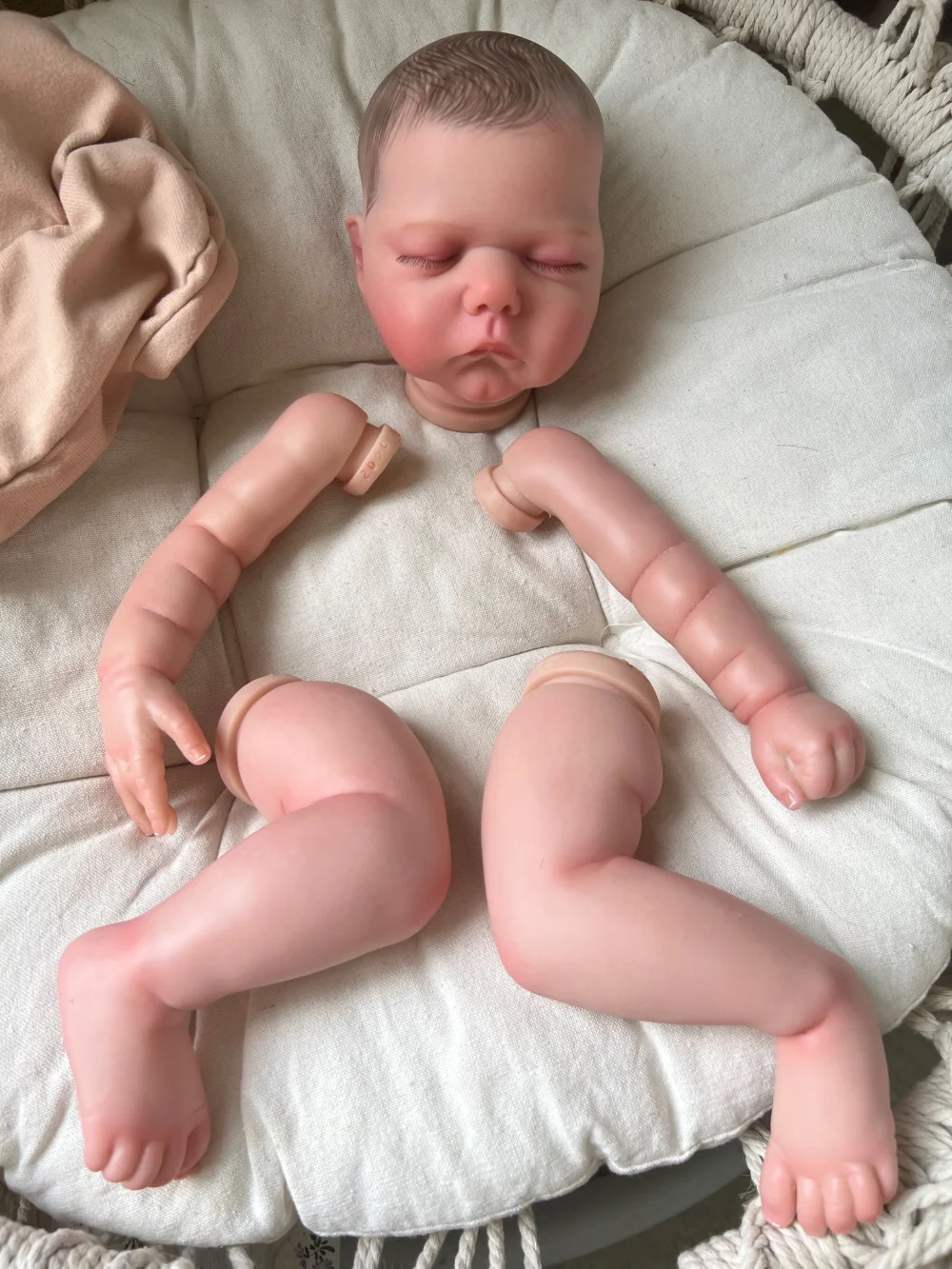 

19inch Already Painted Reborn Doll Parts Willa Sleeping Baby 3D Painting with Visible Veins Cloth Body Included Bebe Reborn Kit