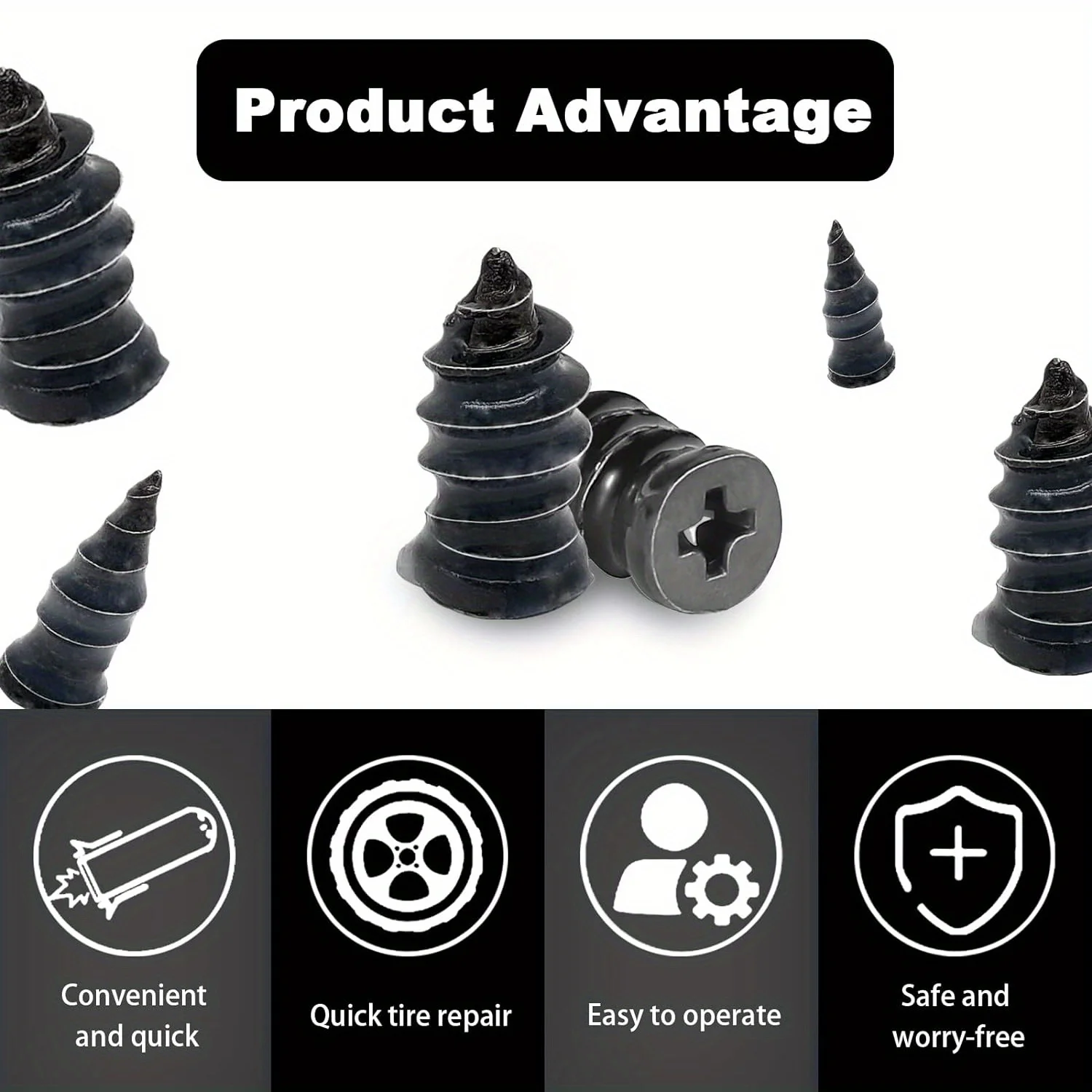 QuickFix RapidSeal Tire Repair Kit: 60pcs Durable Rubber Screw Plugs - Easy DIY Puncture Seal For All Vehicles accessories