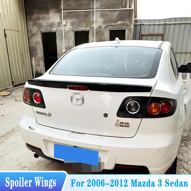 

For 2006-2012 Mazda 3 Sedan Rear Trunk Lip Spoiler Tail Spoiler High Quality ABS Plastic Car Tuning Styling Body Kit Accessories