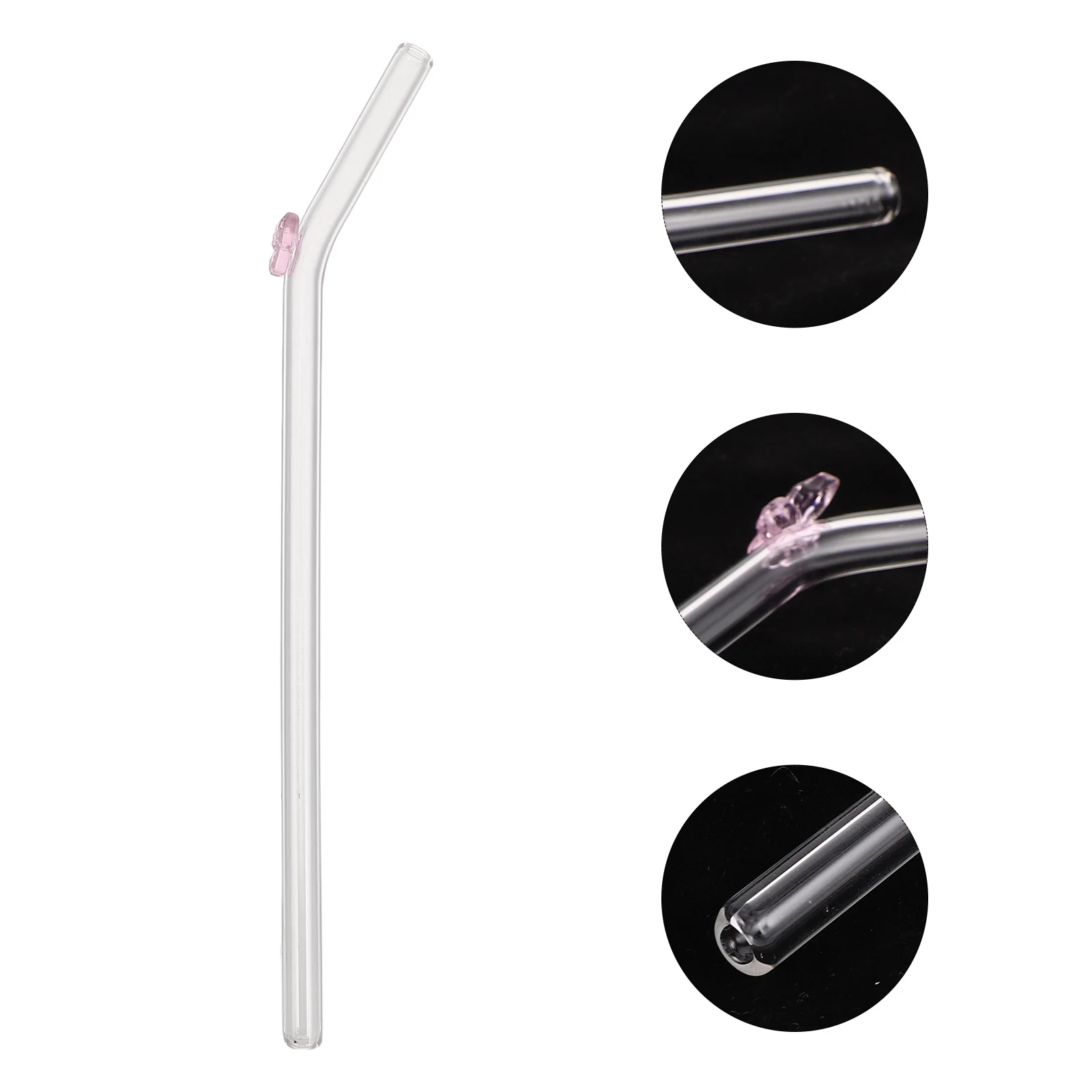 

Reusable Glass Straw Clear Curved Design for Beverages Smoothies Iced Tea Juice Portable Dishwasher Safe Drinking Straws Home