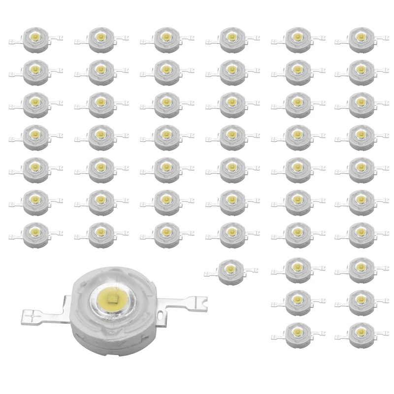 

50Pcs 1W Diode High Power Cool White Led Beads 1 Watt Lamp Chip 3V-3.4V