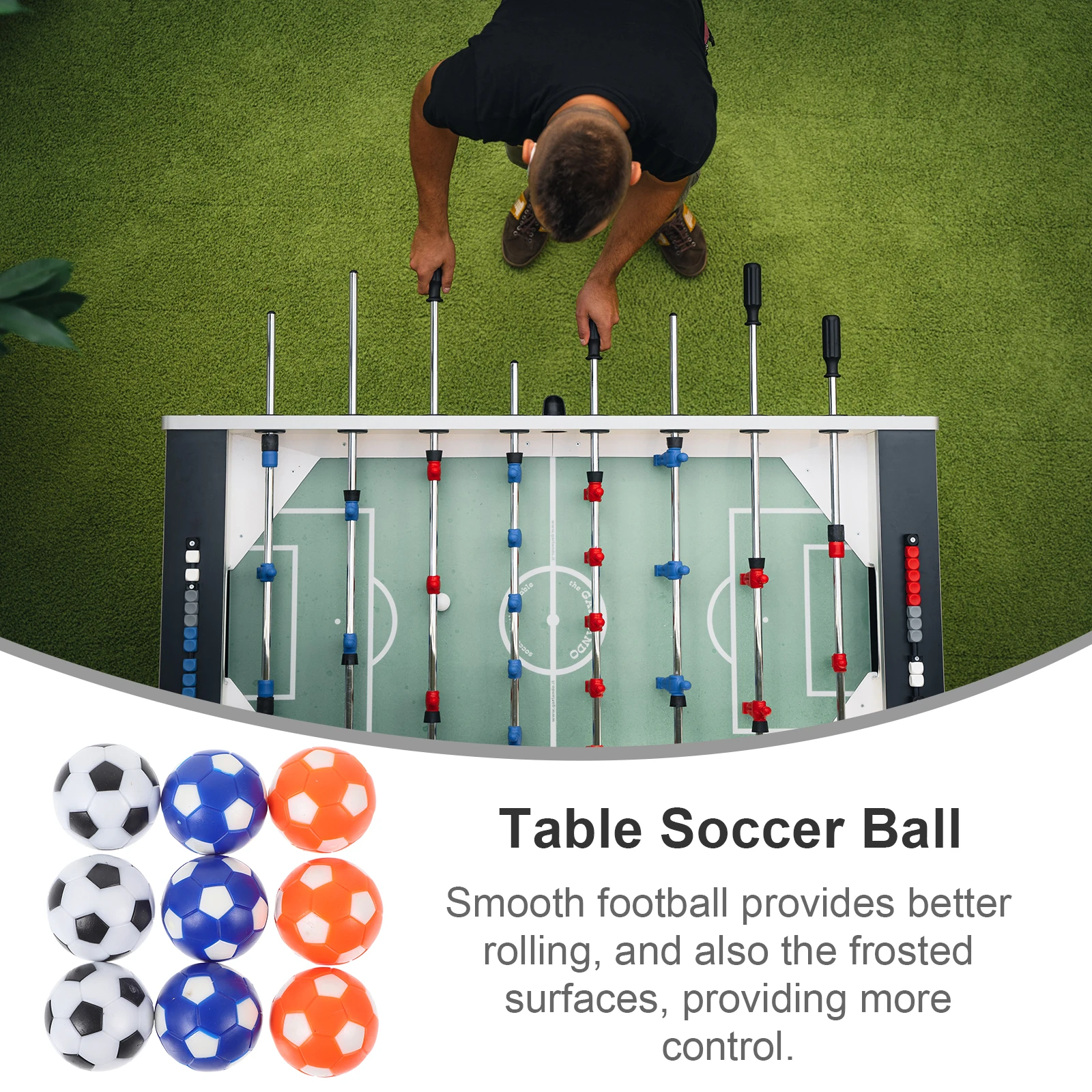 

9 Pcs 28mm Colorful Foosball Balls Kids Adult Desk Soccer Game Supplies Table Football Machine Accessories Smooth Rolling